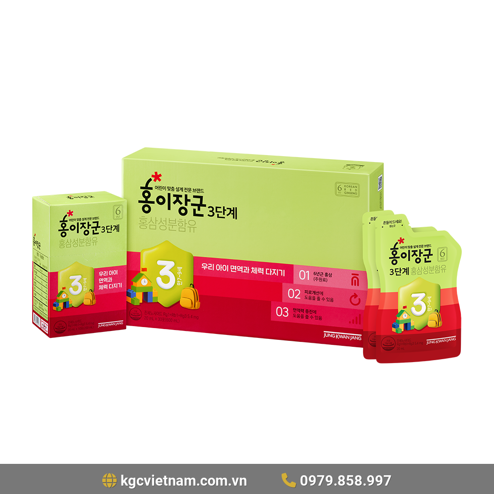 Nước Hồng Sâm Trẻ Em KGC Jung Kwan Jang Số 3 30 Gói
