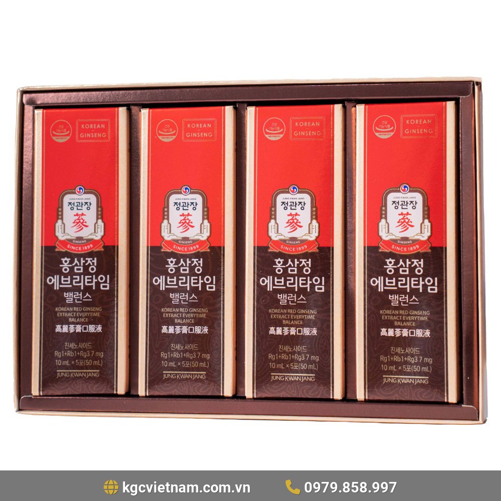 Nước Hồng Sâm KGC Jung Kwan Jang Korean Red Ginseng Extract Everytime Balance 20 gói x 10ml