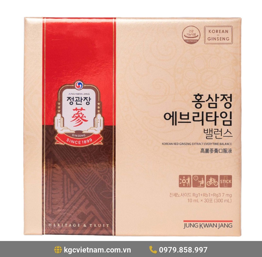 Nước Hồng Sâm Chính Phủ KGC EveryTime Balance Jung Kwan Jang 30 gói