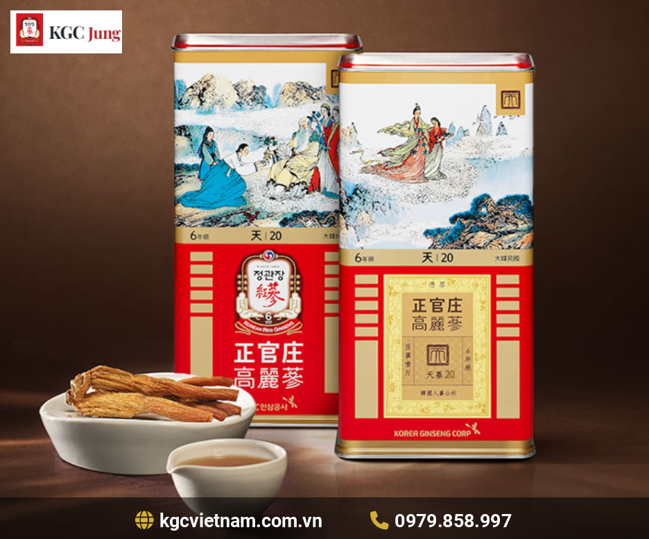 Thiên sâm củ khô KGC Jung Kwan Jang 600g Số 20 [28 củ]