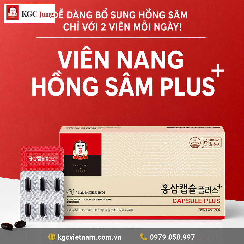 Viên Hồng Sâm KGC Jung Kwan Jang Capsule Plus 120 Viên